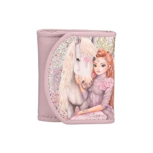 Depesche topmodel viva violet 13299 - portafogli con motivo a cavallo e glitter, multicolore, topmodel viva violet