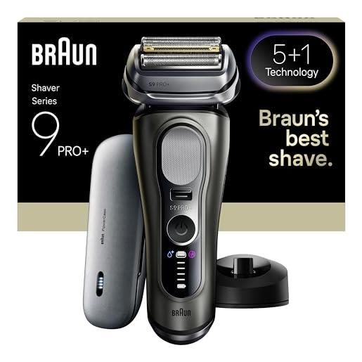 Braun serie 9 pro + rasoio elettrico barba, wet&dry, 5+1 lame di precisione ultra sottili, regolabarba uomo, rasoio barba, 60 min utilizzo, power. Case, base di ricarica, regolabarba Braun 9625s grafite