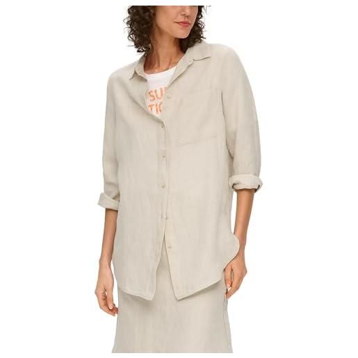 s.Oliver 2146738 camicia in lino a maniche lunghe, beige, 40 donna