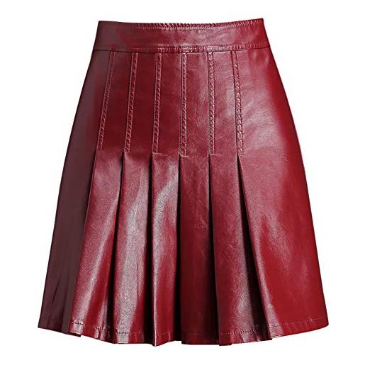 E-girl e6200 - gonna in finta pelle, linea mini a-line rosso 40 eu/xxl