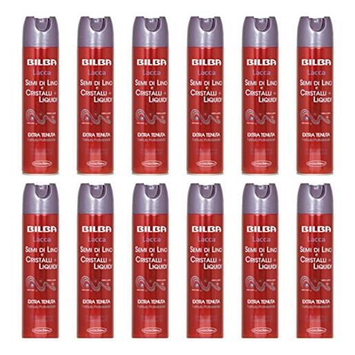 Bilba 12 pezzi lacca per capelli extra tenuta bilba semi di lino e cristalli liquidi offerta lotto stock