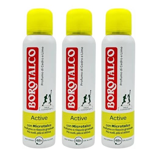 Borotalco active deodorante unisex con microtalco al profumo di cedro e lime spray 48h senza alcool 150 ml (3)