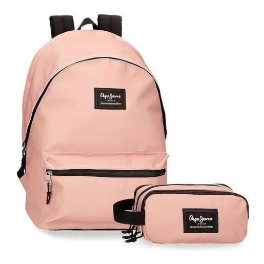 Pepe Jeans aris colorful zaino + astuccio scuola portatile 15,6 pollici rosa 31 x 44 x 15 cm poliestere 23,87 l, rosa, taglia unica, zaino + astuccio scolastico