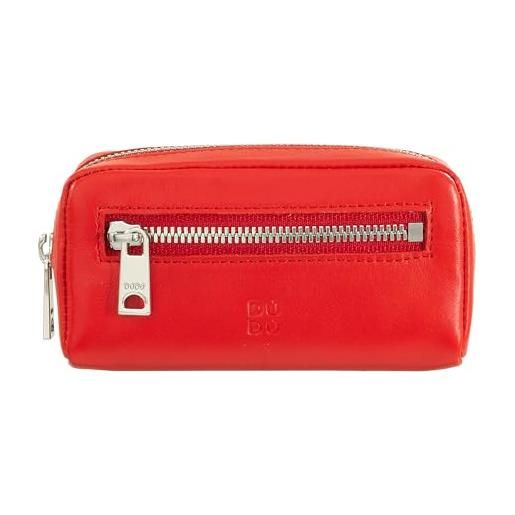 DuDu portachiavi unisex colorato in vera pelle vitello firmato dudu rosso fiamma