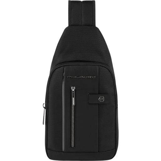 PIQUADRO monospalla in pelle tessuto zaino