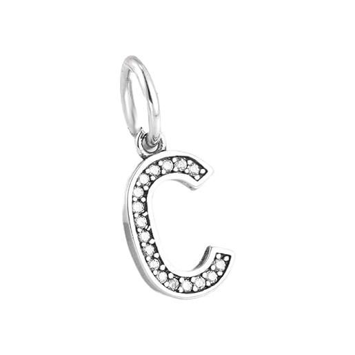 LES FOLIES DI PAOLA GRIECO charm lettera c iniziale nome ciondolo pendente in argento 925 - les folies per pandora