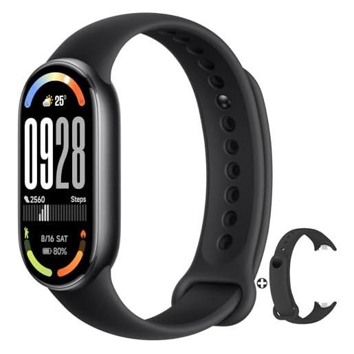 Xiaomi smart band 10 (2025)- mi smartwatch, schermo amoled 1,72, autonomia 21 giorni, 150+ modalità sportive, monitoraggio della frequenza cardiaca, hyperos 2, 5atm cinturino in omaggio
