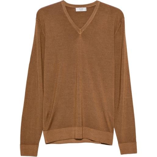 Ferrante maglione con scollo a v - marrone