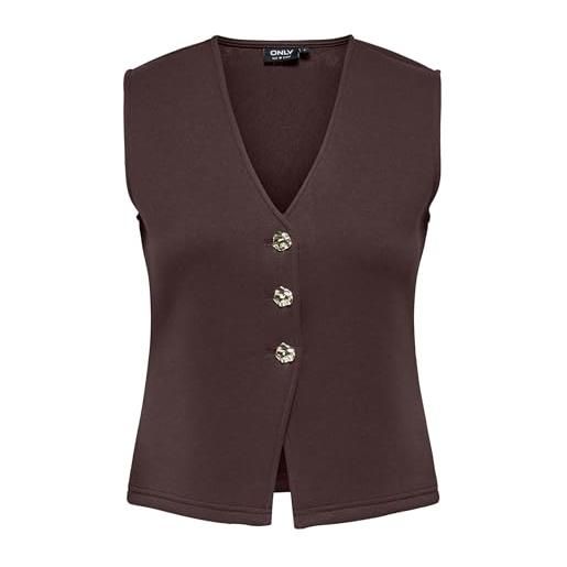 ONLY vest onlnaomi s/l gilet swt, cioccolato decadente, l donna
