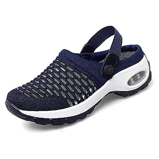 Eogrokerr - pantofole morbide da donna, in rete, ortopediche, a forma di cuscino d'aria, z-navy, 37 eu