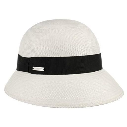 Seeberger cappello panama farletta cloche di paglia da donna taglia unica - bianco