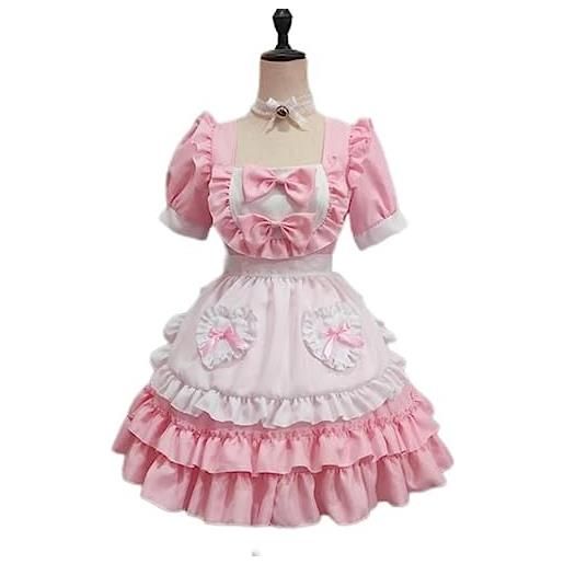 WSZJLN sexy lolita plus size pink maid dress giapponese sweet women kawaii dress gioco di ruolo costume halloween party cosplay anime new-pink, s