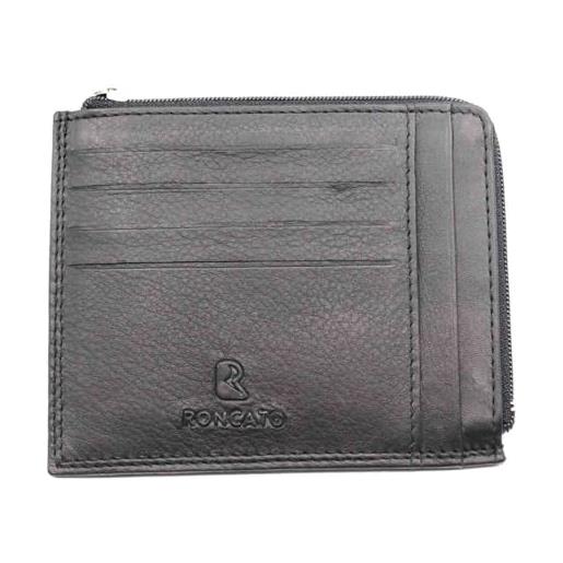 R Roncato porta carte credito in pelle con portamonete banconote centrale con zip