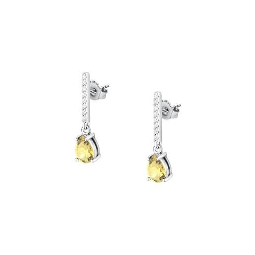 Morellato orecchini donna in argento 925% riciclato, zirconi, collezione tesori - saiw195