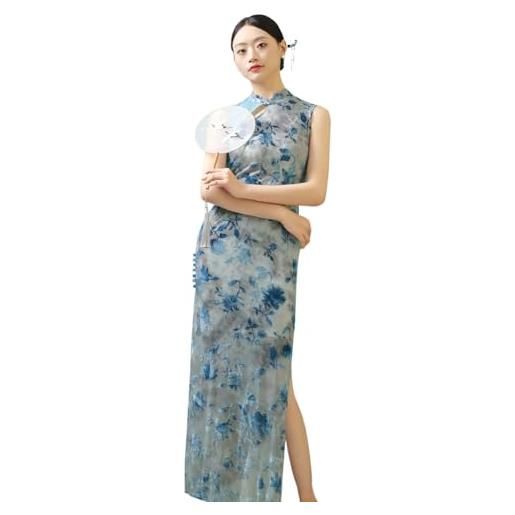 ROYAL SMEELA cheongsam velluto per donne abito cheongsam cinese qipao senza maniche sexy cheongsam qipao tradizionale cinese vestito cheongsam stampa qipao lungo collare mandarino adulto