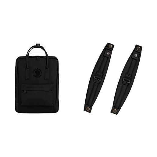 Fjällräven zaino re-kånken unisex adulto, nero, 27x38x13 cm (l x a x p) & kånken shoulder pads, accessori borse e zaini unisex - adulto, nero (black), 32 centimeters