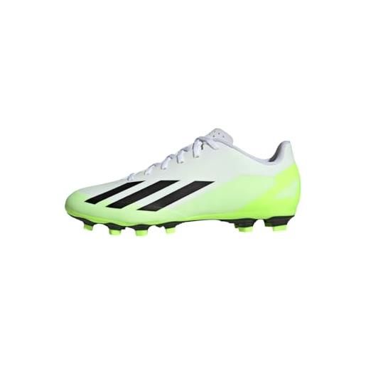 adidas unisex - adulto x crazyfast. 4 flexible ground boots, cloud white/core black/lucid lemon, 47 1/3 eu