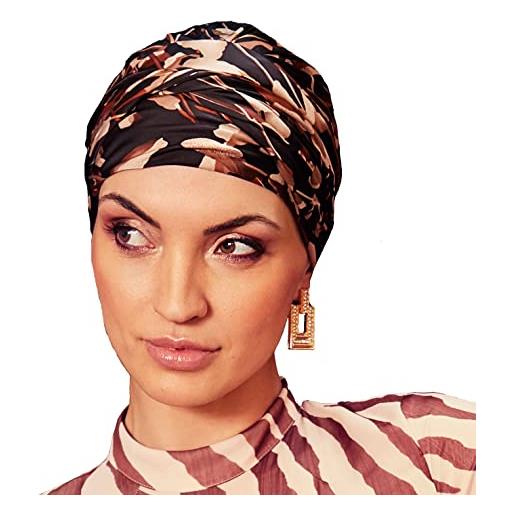 Boho Spirit danese turbante stampato bello e confortevole dalla danimarca, multicolore, taglia unica donna