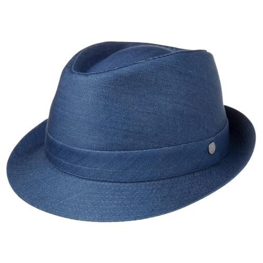 LIERYS payato jeans denim trilby fedora cappello 100% cotone prodotto in italia donna uomo