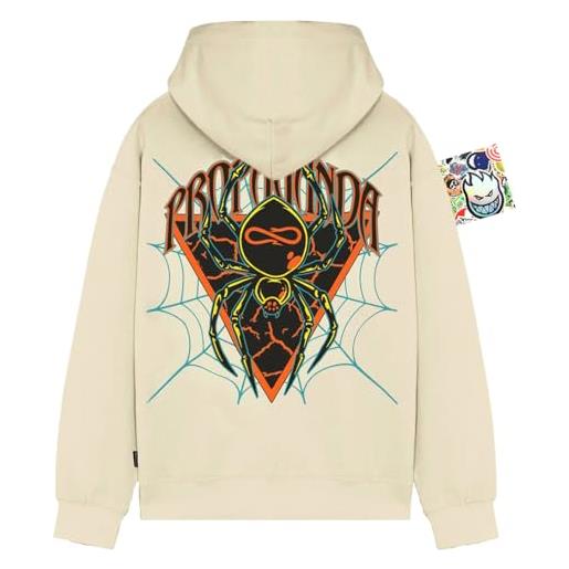 PROPAGANDA felpa con cappuccio uomo triangle web hoodie limited edition fw2025 e 20 stickers originale (it, testo, m, regular, regular, bone + 20 stickers)