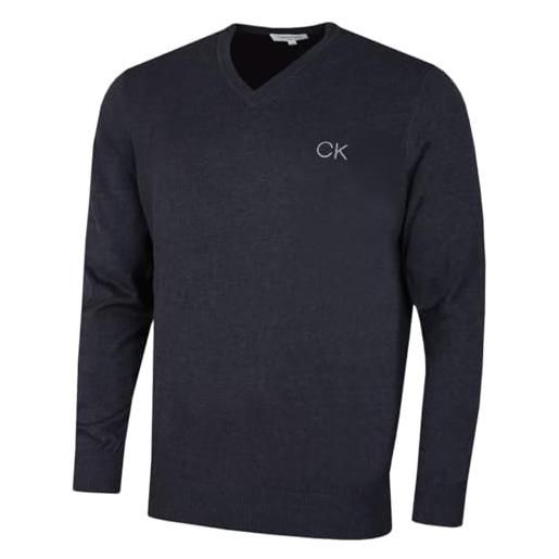 Calvin Klein 2025 maglione golf uomo durevole e scollo a v - denim marl - xl