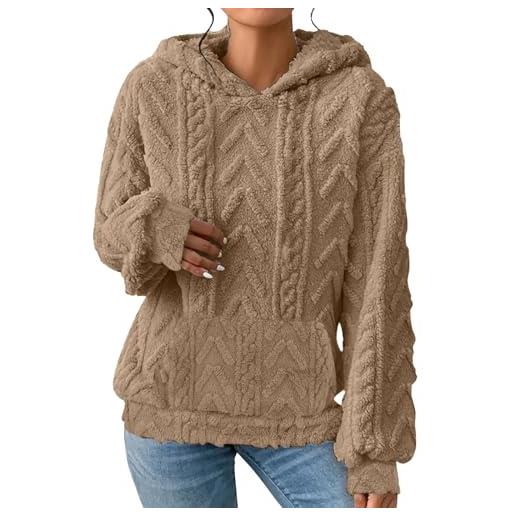 Felpa Con Cappuccio Donna Invernale - Maniche Lunghe, Calda, Taglie Forti, Casual - Electri - 2