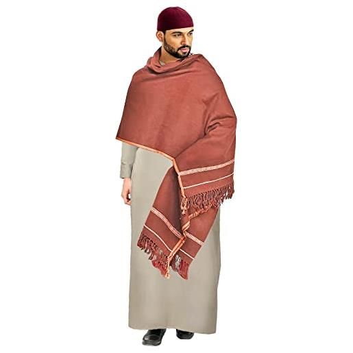 Desert Dress afghan mens karbala lungo pashtun patoo coperta di lana scialle lunga sciarpa avvolgere eid hajj umrah regalo patu caldo freddo inverno testa, beige, extra wide