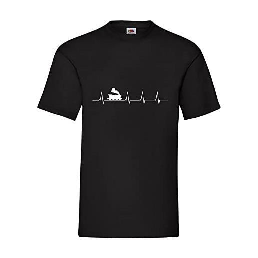Maglietta Uomo Battito Cardiaco Fruit Of The Loom - Comfortevole E Resistente, Nero XXXL - 5
