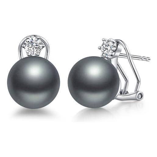 Schöner-SD - Orecchini in argento 925 con perla e Argento