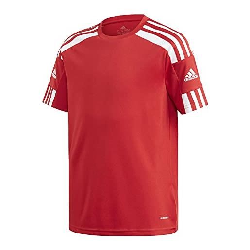 adidas squadra 21 short sleeve jersey t-shirt, potere di squadra rosso / bianco, 128 unisex - bambini e ragazzi