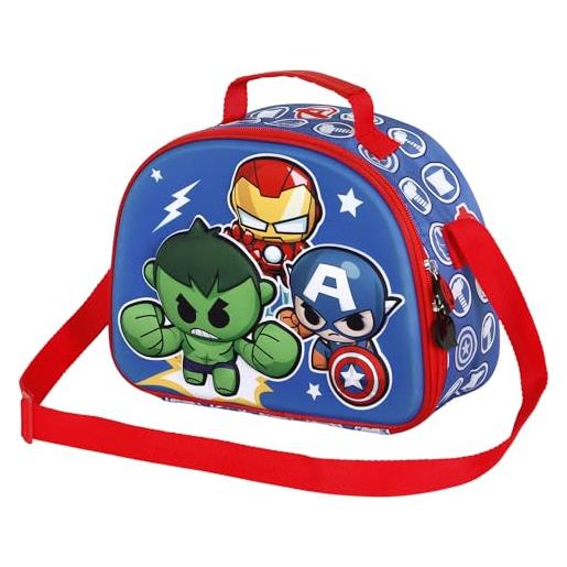 Marvel borsa per il pranzo 3d, 25.5 x 20 cm, multicolore mini heroes