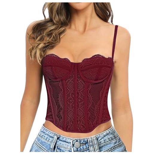 Corsetto Vita Stretta Donna Con Pizzo - Gotico Vintage Per Feste E Cosplay - 4