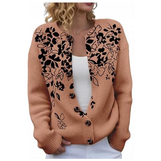 Cocila cardigan da donna con bottoni maglione a maniche lunghe casual alla autunnali cappotti maglia autunno light blue xl camicia tartan pellicciotto corto donna elegante trench