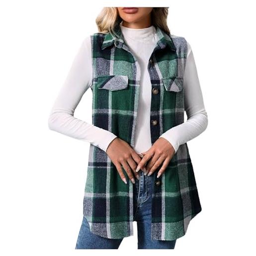 Generico giacca sportiva gilet da donna elegante invernale sportivo casual senza maniche in maglia a coste spessa e calda trapuntata leggero panciotto con tasche per pile