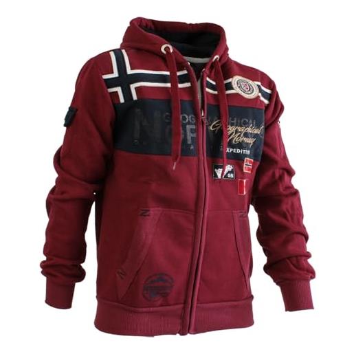 Geographical Norway felpa full zip garadock uomo con cappuccio misto cotone sport casual tasche esterne (taglia xxl)