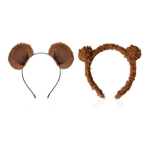 CVDYWDJIE 2 fasce per orsi, graziose fasce in peluche, fasce per cosplay, fasce per lavare il viso, oggetti di scena per foto di feste