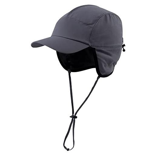 ANIMQUE inverno cuffie antirumore cappellino da baseball pile polare liner idrorepellente paraorecchie cappellino unisex termica addensare all'aperto cappello, grigio scuro 56-62cm