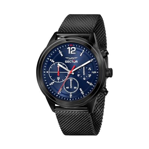 Sector No Limits wristwatch analogico mid-34279, nero, 45mm, bracciale