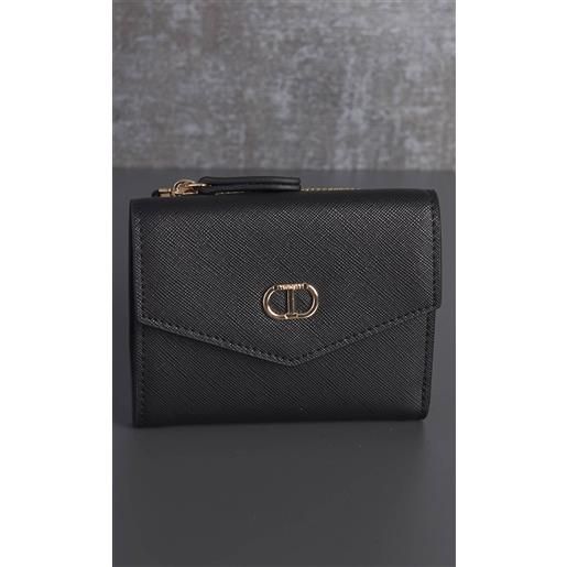 TWINSET portafoglio TWINSET continental colo logo in metallo, colore nero