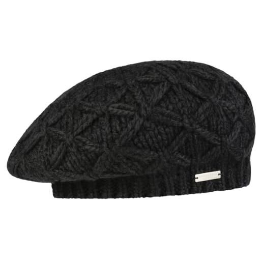Seeberger berretto basco a maglia annelie beanie invernale da donna taglia unica - nero