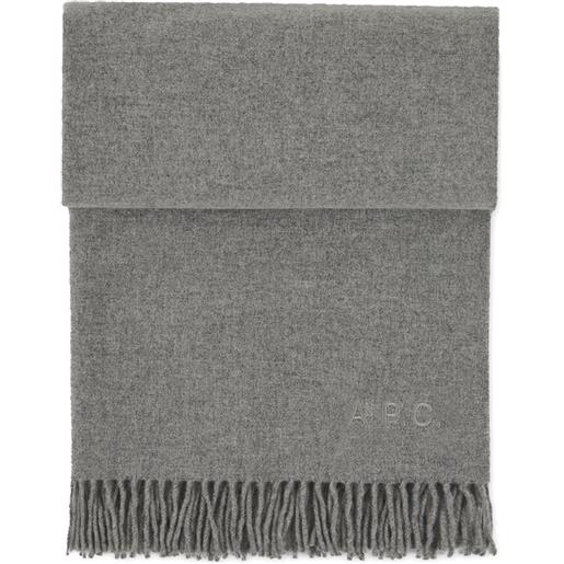 A.P.C. sciarpa con frange - grigio