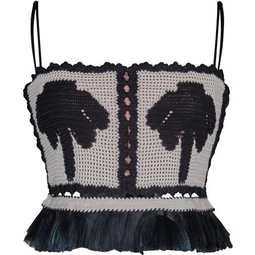 Johanna Ortiz top corto saguaro - nero