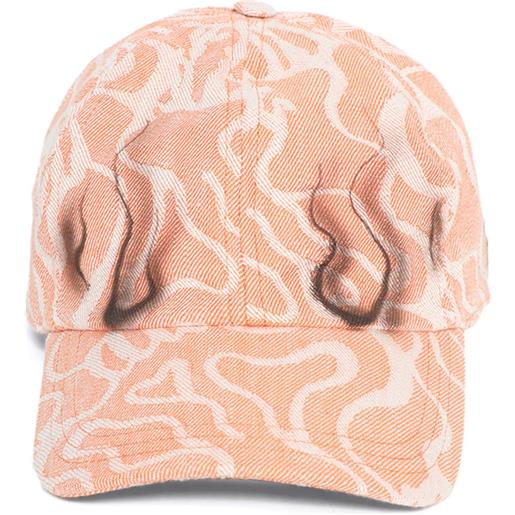 Casella Meyer cappello denim con effetto jacquard - arancione