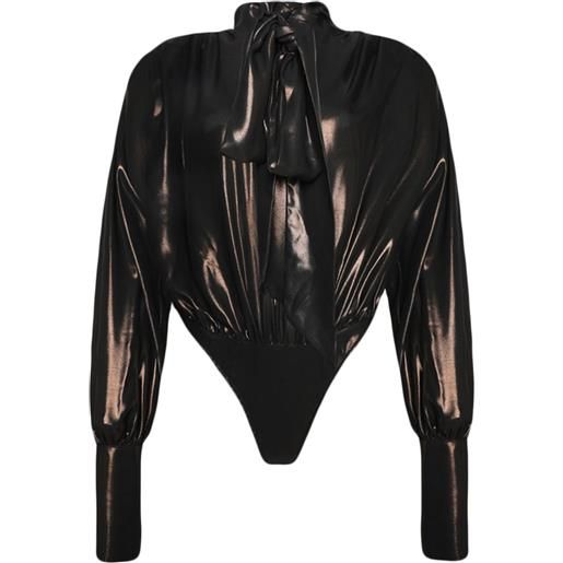 LaQuan Smith body con fiocco - marrone