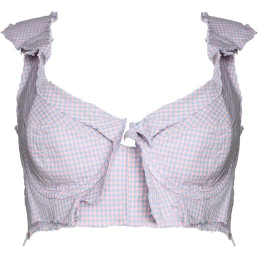 Natasha Zinko reggiseno a quadri - blu