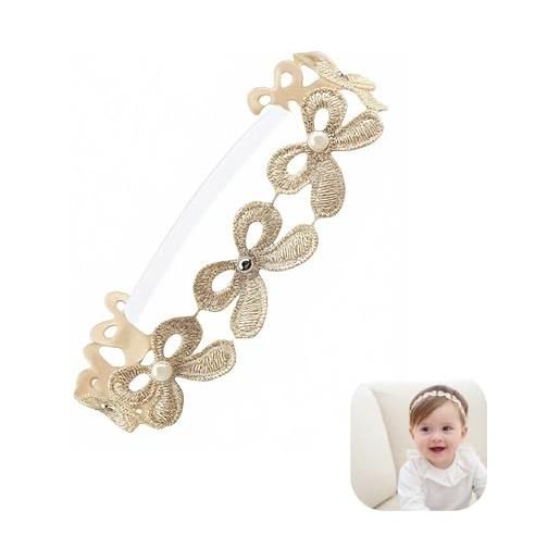Yxmohala fascia per capelli per neonati, con farfalle, morbida fascia elastica per capelli, per bambini, idea regalo per neonati, colore bianco