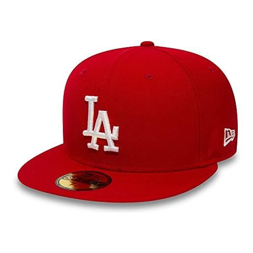 New Era mlb league basic 59fifty los angeles dodgers snapback cap, uomo, scarlet white, 6 7/8 (54.9 cm)