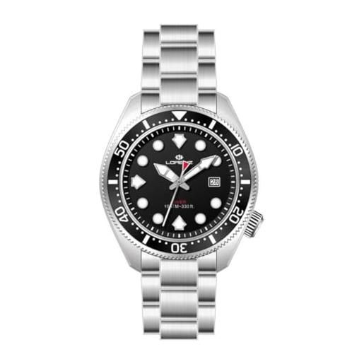 Lorenz diver 26169ff - orologio sportivo da uomo al quarzo - orologio subacqueo fino a 100 metri - cinturino in acciaio inossidabile