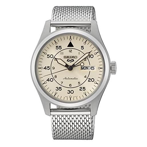 Seiko 5 tute da campo sportivo stile | quadrante crema | bracciale in maglia d'acciaio srph21k1