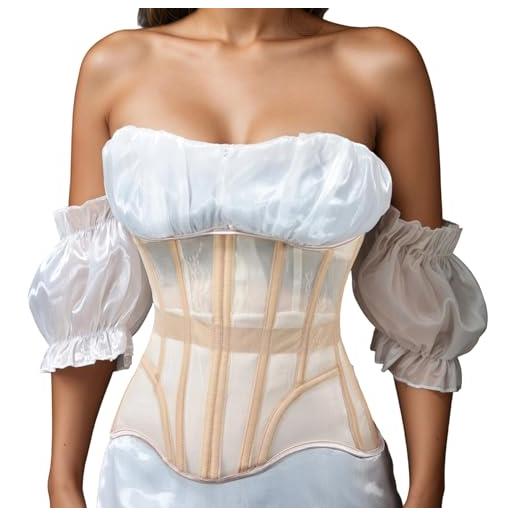 Josamogre Corsetto Bustino Sexy Donna Modellante Burlesque Fiori